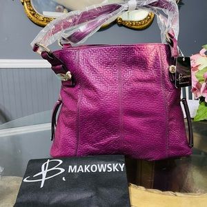 B. Makowsky Leather Shoulder/ Tote Bag. NWT